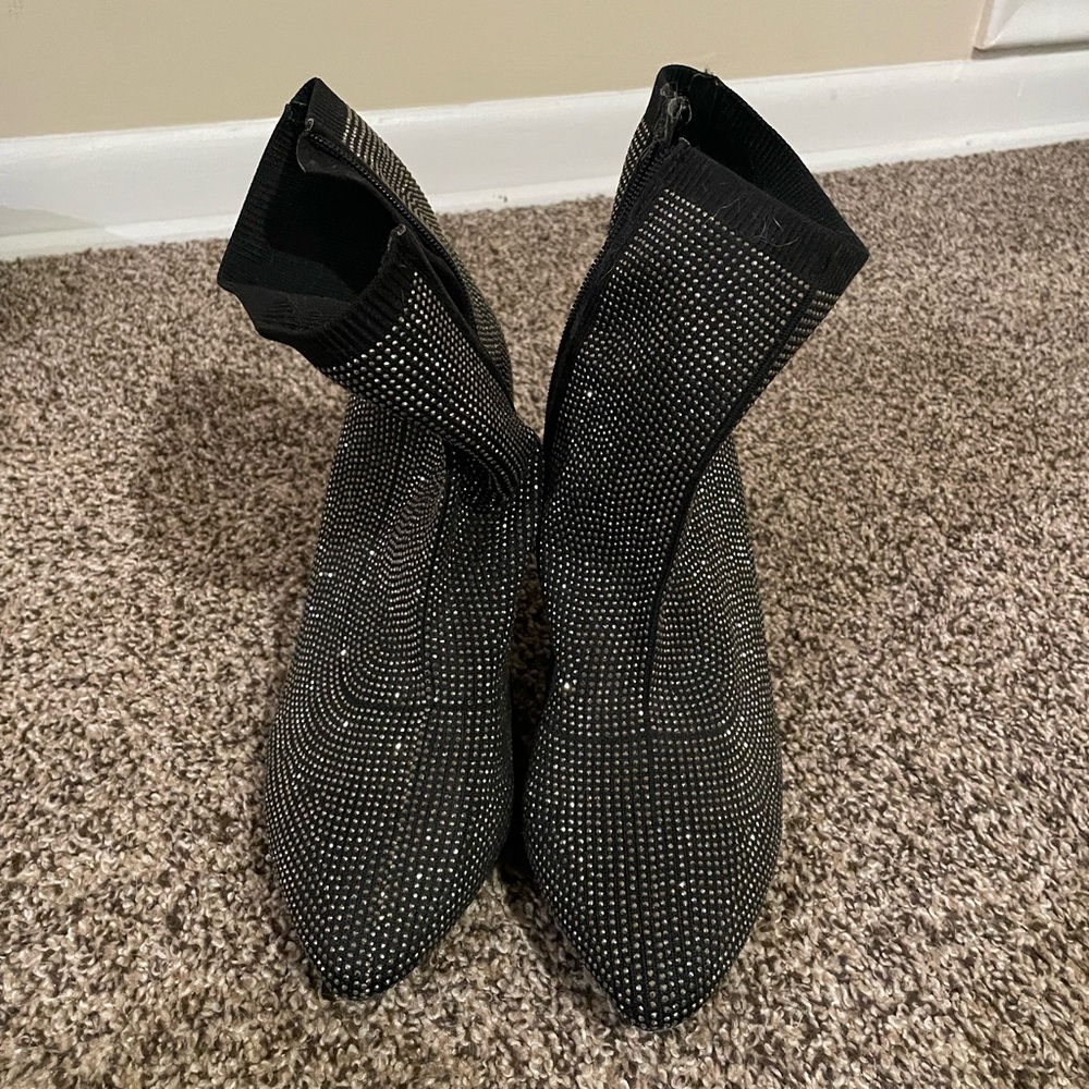 Torrid Black Rhinestone Heeled Boots